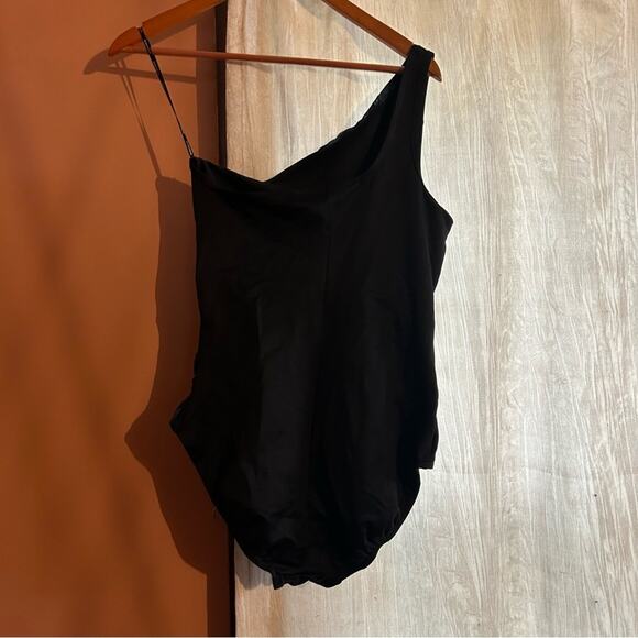 Miraclesuit Jena One Piece Swimsuit One Shoulder Black Multi Blue Titania NEW 14 - Picture 5 of 8